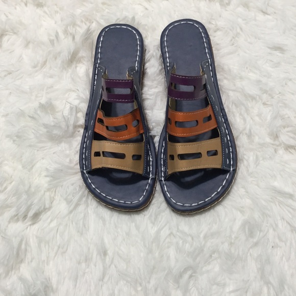 Casual Blue Wedge Sandal - Picture 5 of 6